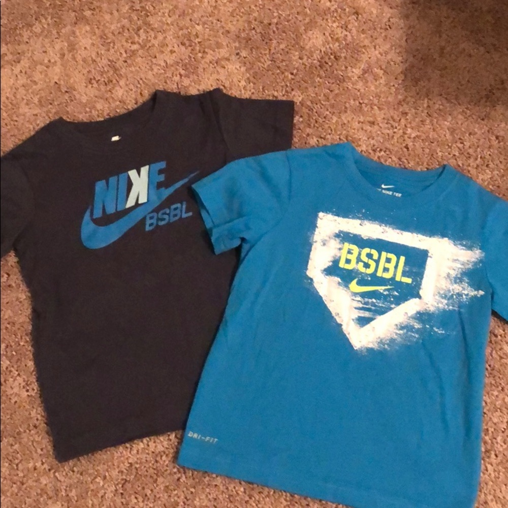2 Nike Baseball Tees- little boys size 7